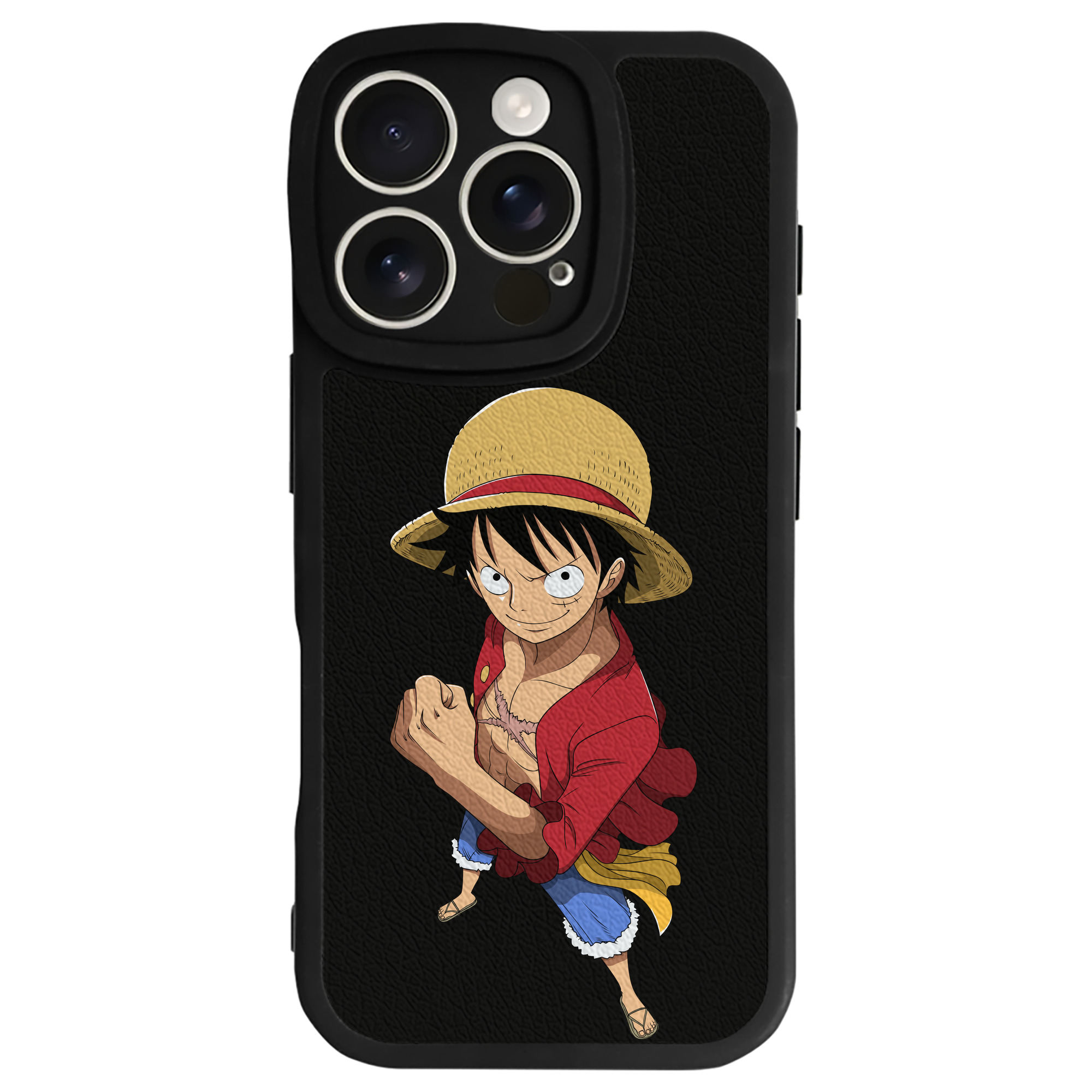 （画像用） ワンピース モンキー・D・ルフィ ONE PIECE Monkey D. Luffy 【iPhone 16シリーズ対応】シリコンスマホケース（レザー調） 材質：シリコン